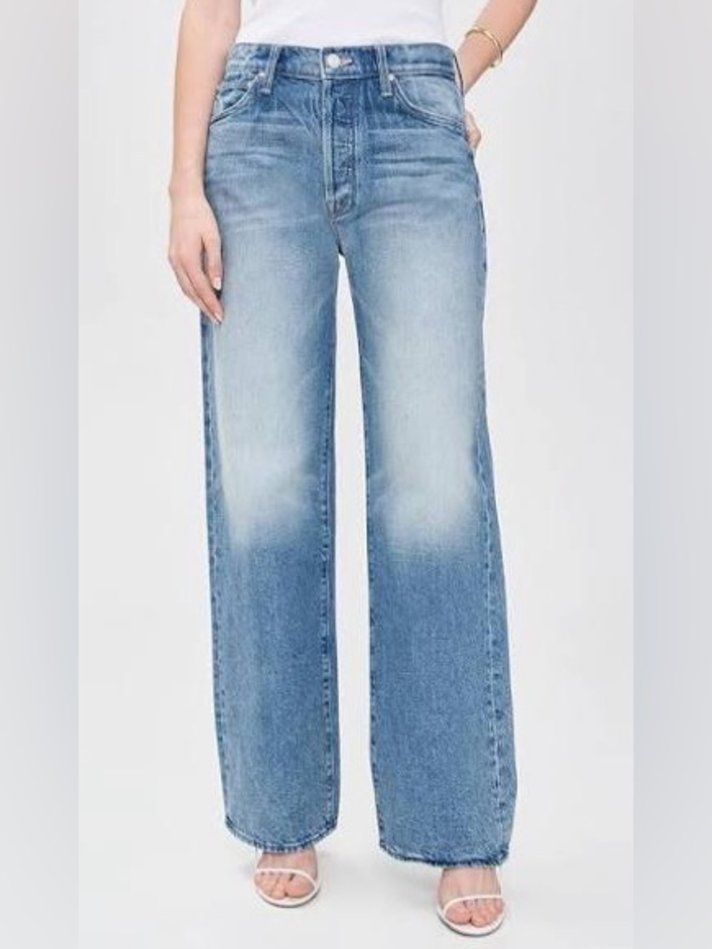 MOTHER Superior The Dodger Sneak Jeans Wipeout Medium Wash Size 25